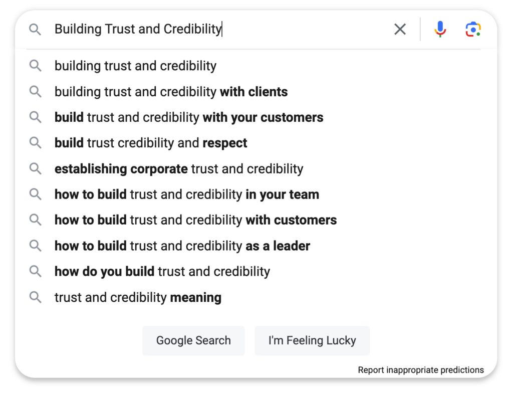 Building Trust and Credibility